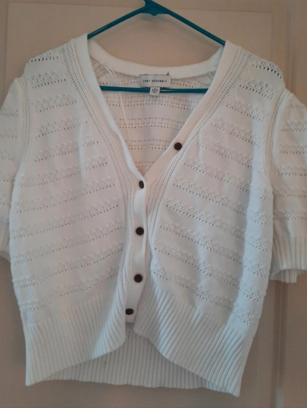 Free Assembly White Cropped Sweater